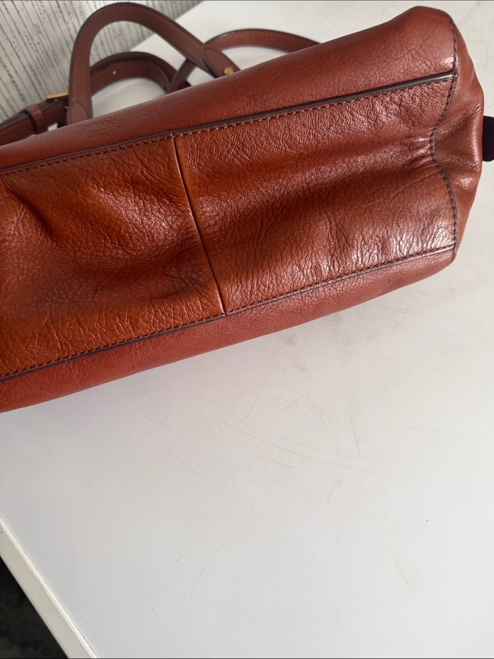 Fossil Women's Leather Shoulder Bag in Cognac - Picture 4 of 9